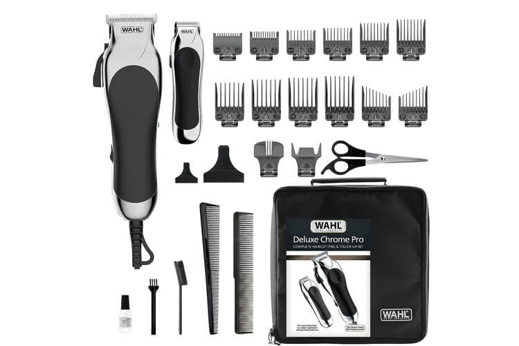 Wahl Clipper USA Deluxe Corded Chrome Pro Complete Hair and Trimming Kit