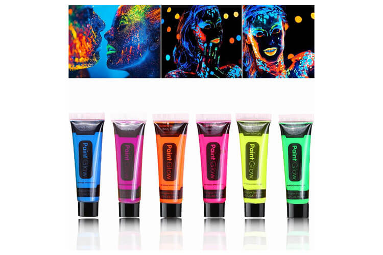 6 Pcs Glow in the Dark Face Body Paint