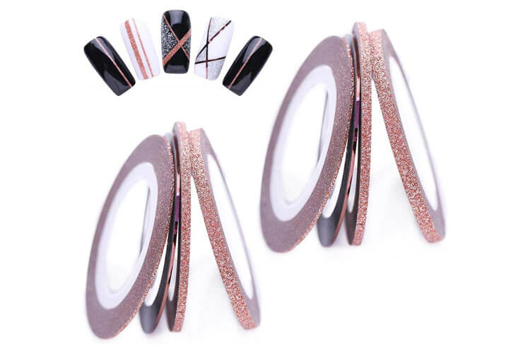 8 Rolls Rose Gold Nail Striping Tape