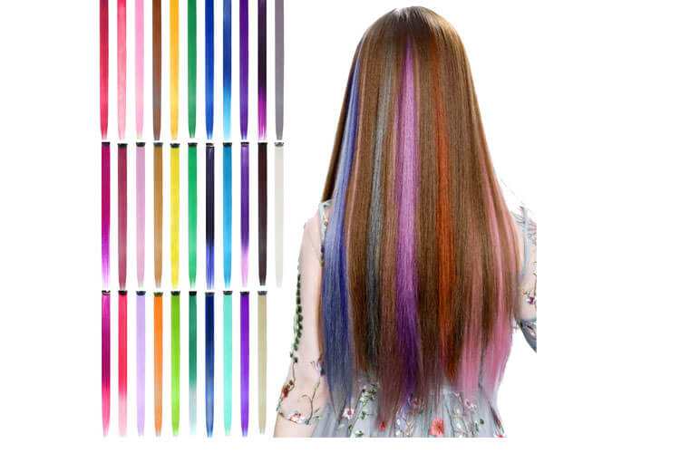 BEAHOT 32 PCS Colored Clip in Hair Extensions