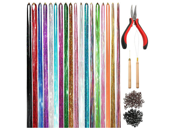 NIACONN 3600 Strands Hair Tinsel Kit