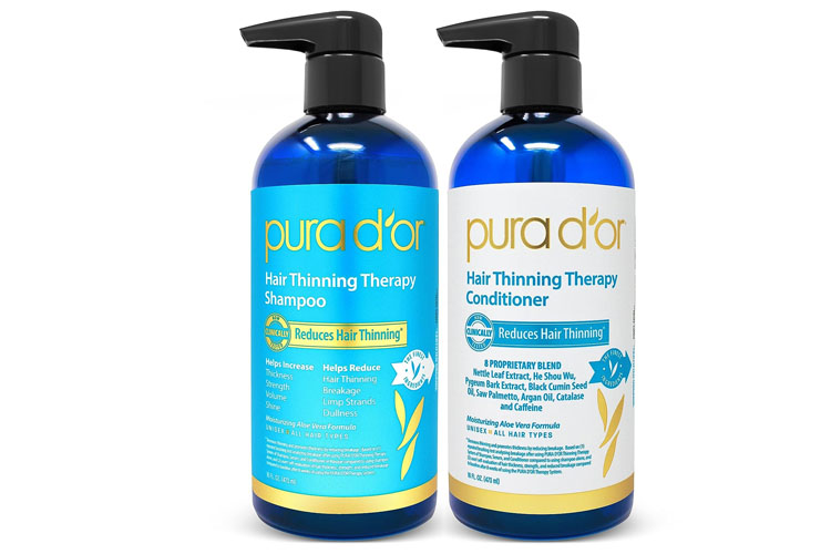 PURA D'OR Hair Thinning Therapy Biotin Shampoo and Conditioner Set