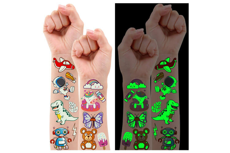 Partywind 380 Styles Luminous Tattoos for Kids