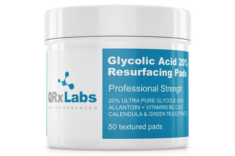 QRxLabs Glycolic Acid 20% Resurfacing Pads for Face & Body