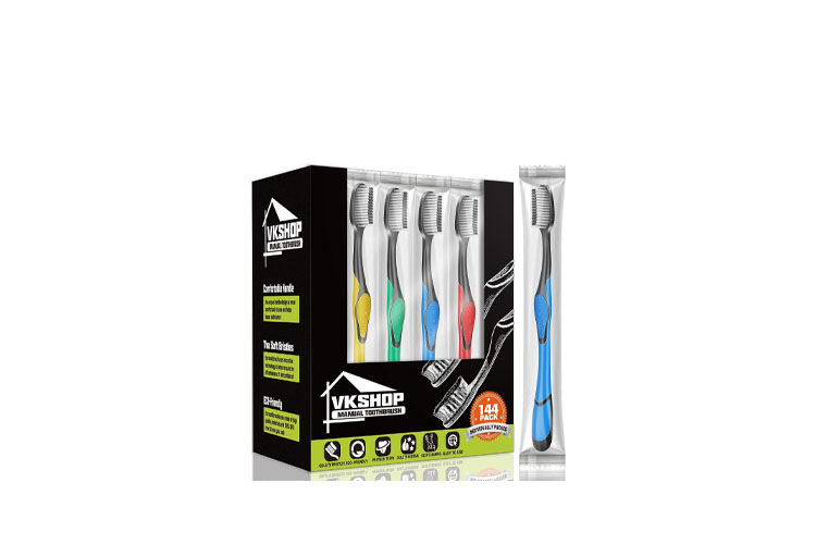 VKshop 144 Pack Cheap Travel Toothbrushes