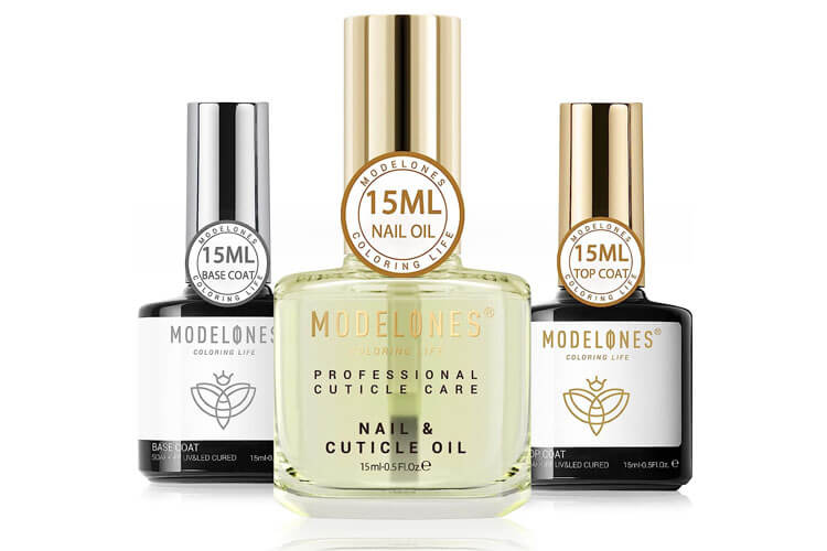 modelones 15ml Gel Top Coat & Base with Cuticle Oil Set