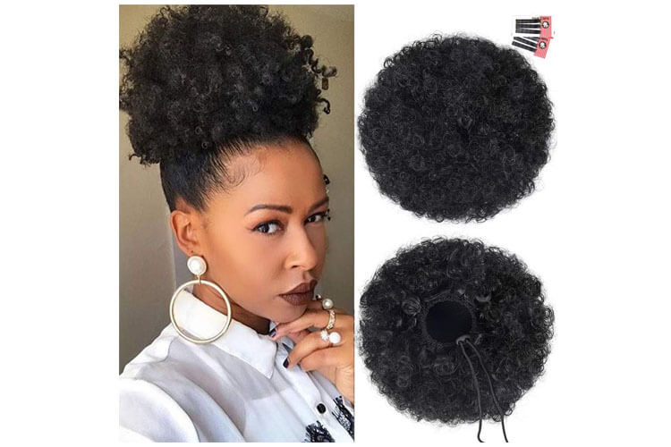 rosmile Afro Puff Drawstring Ponytail Extension