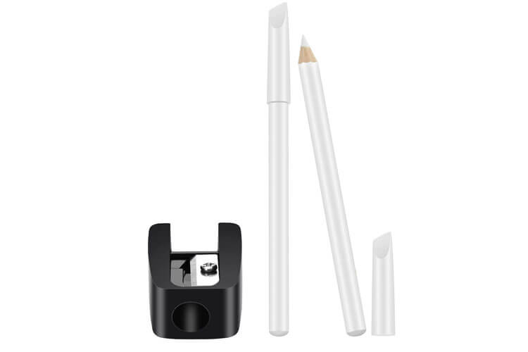 2 Pieces White Nail Pencil and Pencil Sharpener Set
