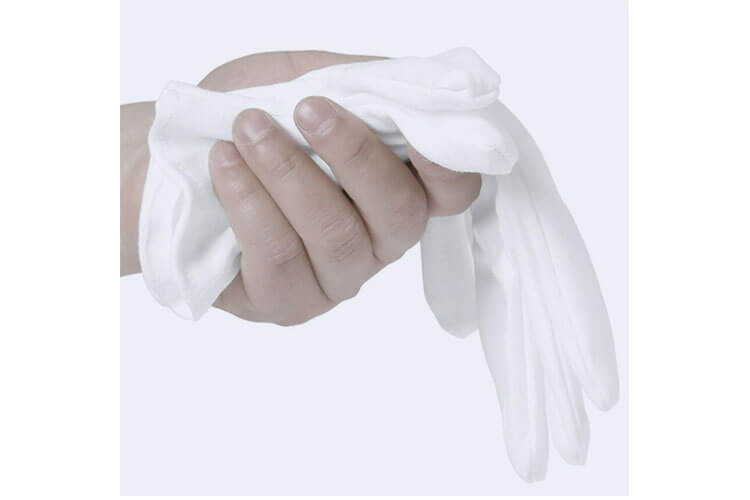 12 Pairs White Cotton Gloves