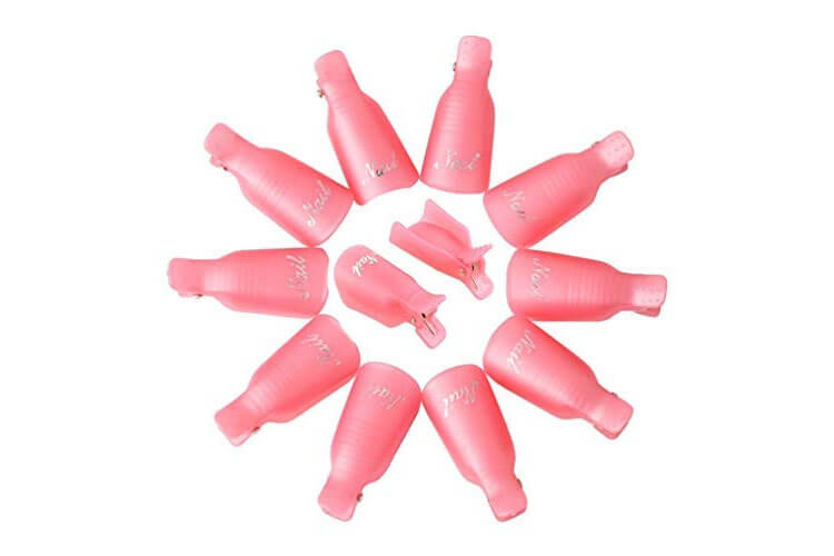 HiMo 10PC Plastic Acrylic Nail Art Soak Off Cap Clip